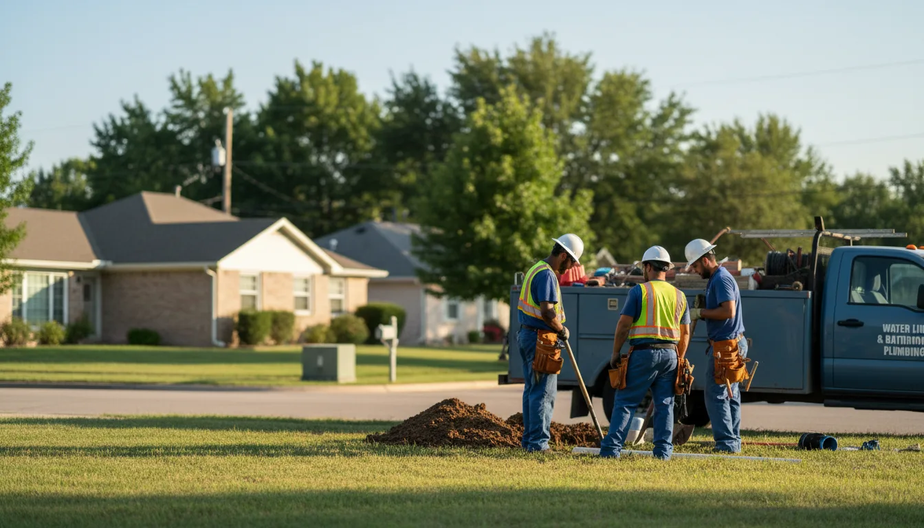 Residential water line and bathroom plumbing service in Ballwin, MO